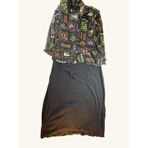 K Studio Vintage 2-Piece Boho Artsy Artistic Dress Abstract Print Set Size 12